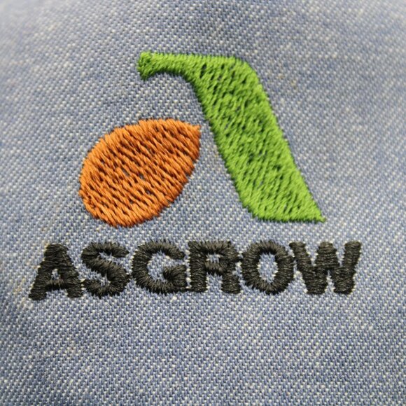 ASGROW Seed Mesh Trucker Snapback Hat Cap Vintage Lt Blue Denim Style K-Products - Picture 2 of 8